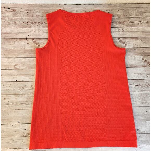 Athleta Seamless Sequence Textured Orange Tank Top Size Large - Picture 2 of 5